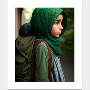 A beautiful girl Veiled with green eyes. Posters and Art